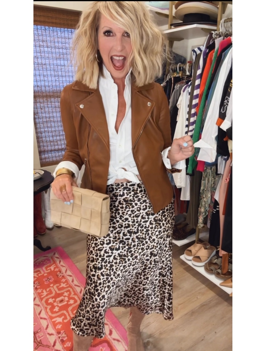Quince Brown Leather Moto Jacket - Picture 6 of 14